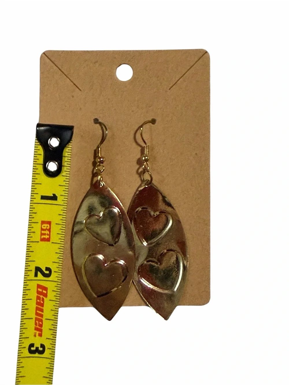 Gold Heart Drop Earrings - Women Jewelry